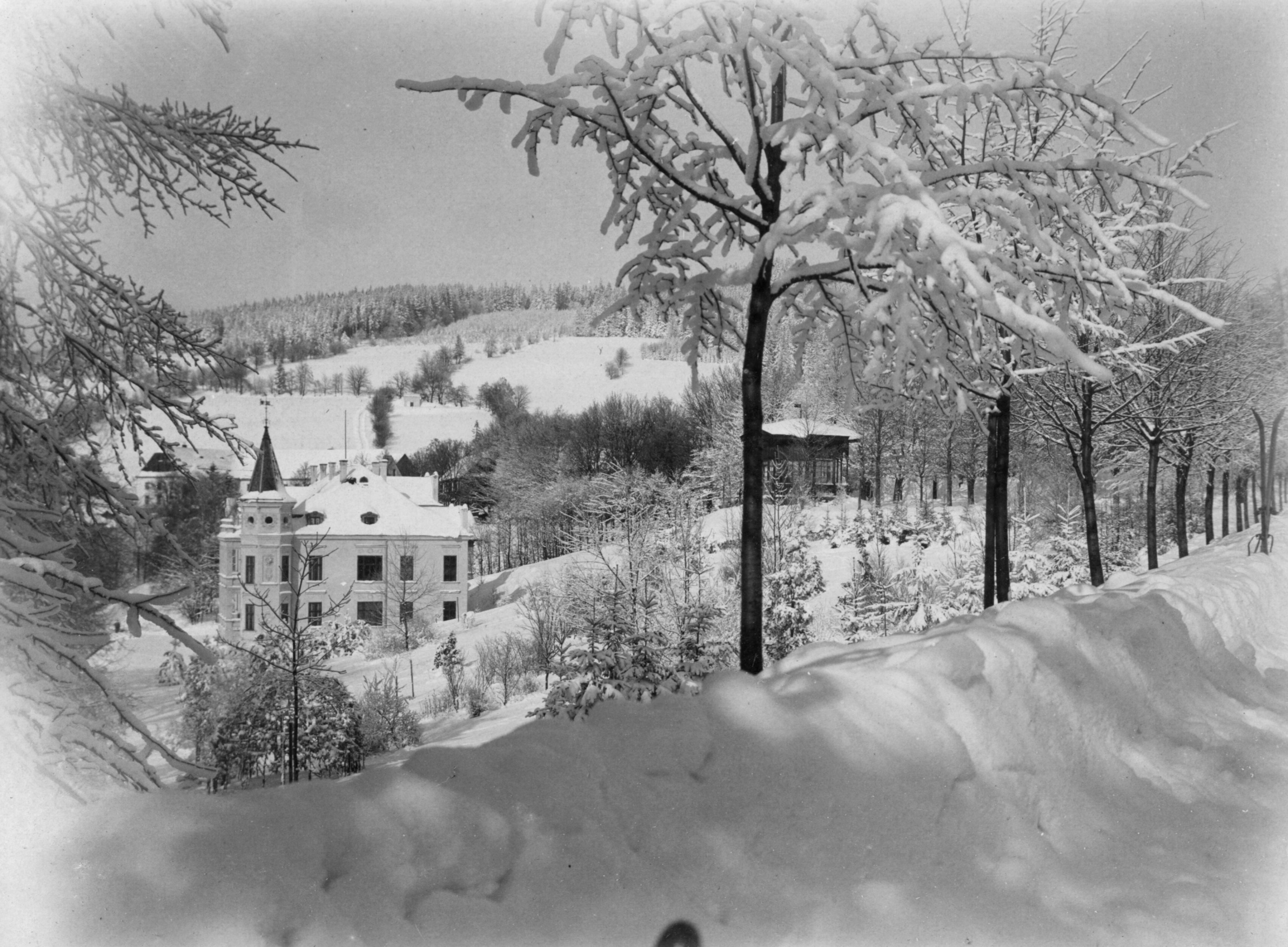 Náhledový obrázek Jubilejní vila v Lázních Jeseník (čb. fotografie) - 1
