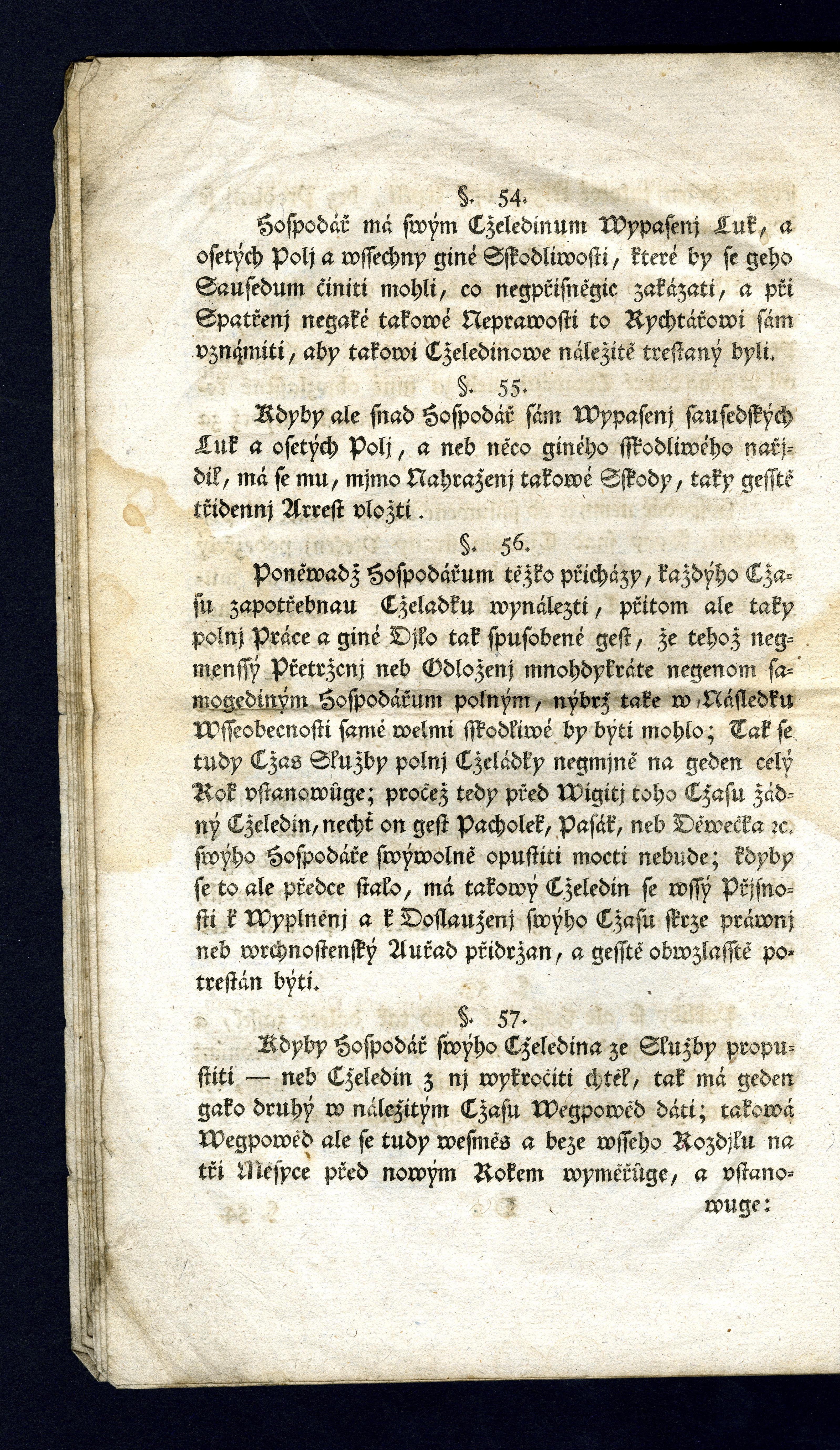 Náhledový obrázek Ržjzenj pro Zemskau Cželádku w Cžechách, Morawě, a Slesku; od 30ho Dne Měsýce Zářj, Roku 1782. - 15