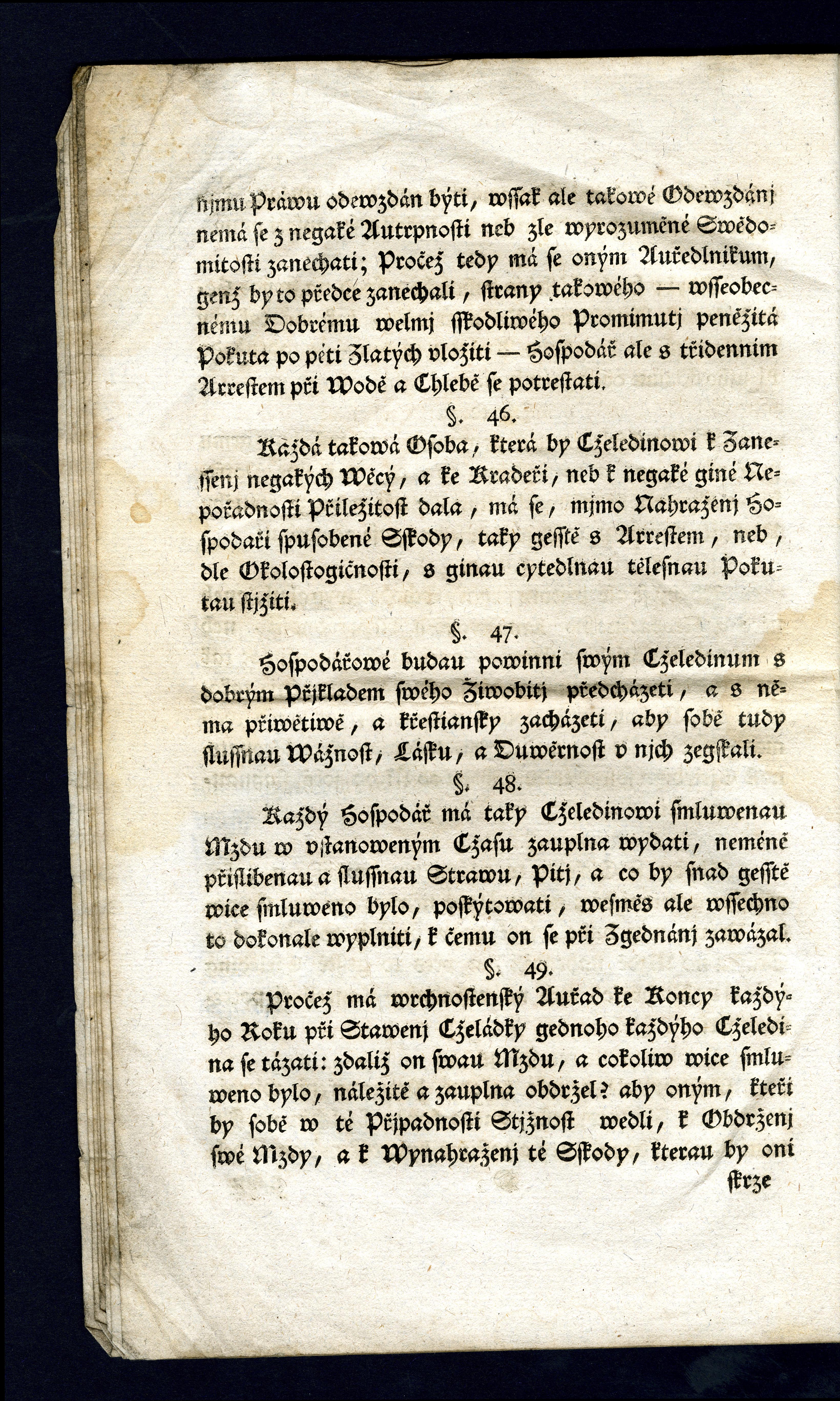 Náhledový obrázek Ržjzenj pro Zemskau Cželádku w Cžechách, Morawě, a Slesku; od 30ho Dne Měsýce Zářj, Roku 1782. - 13