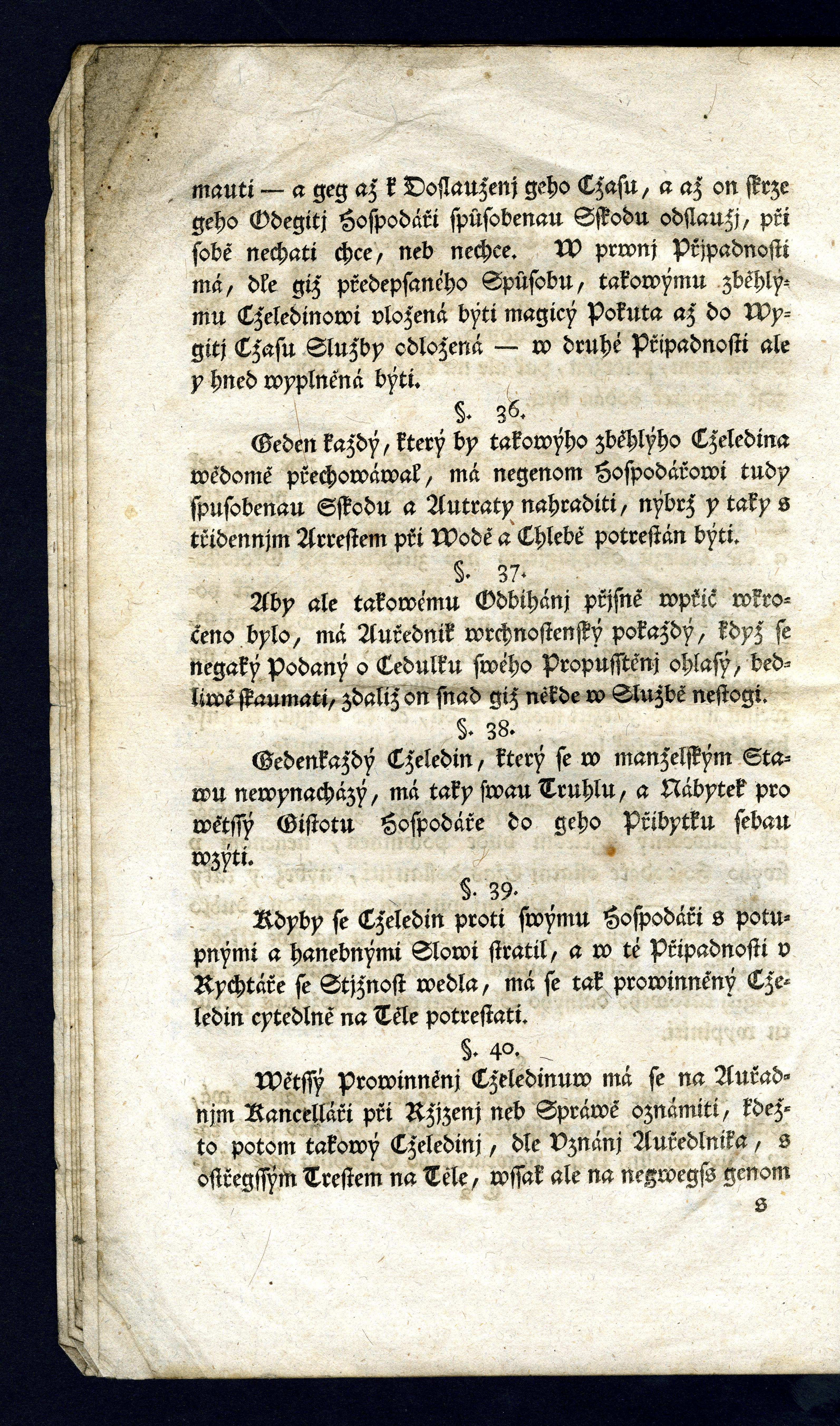 Náhledový obrázek Ržjzenj pro Zemskau Cželádku w Cžechách, Morawě, a Slesku; od 30ho Dne Měsýce Zářj, Roku 1782. - 11