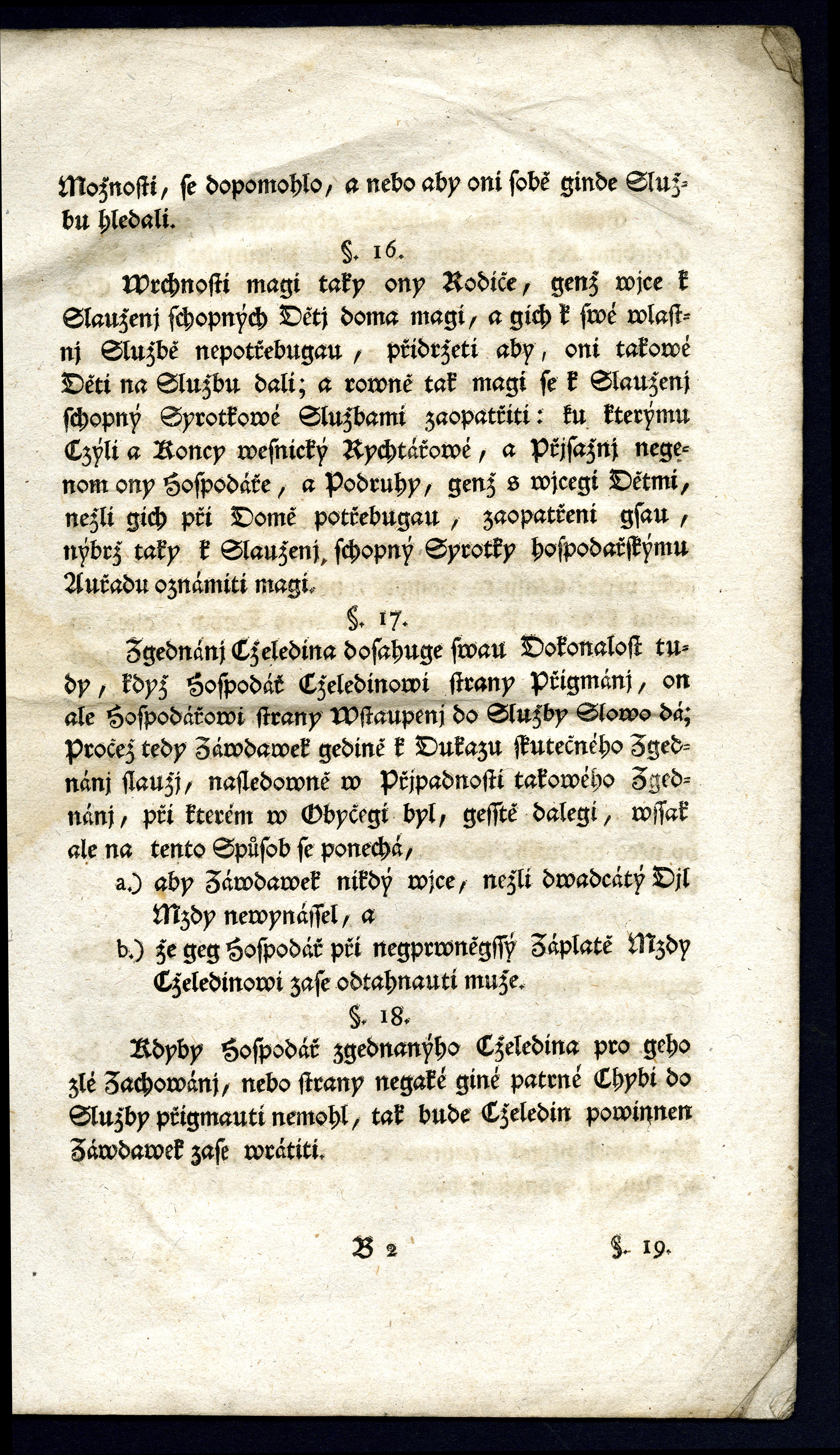 Náhledový obrázek Ržjzenj pro Zemskau Cželádku w Cžechách, Morawě, a Slesku; od 30ho Dne Měsýce Zářj, Roku 1782. - 7