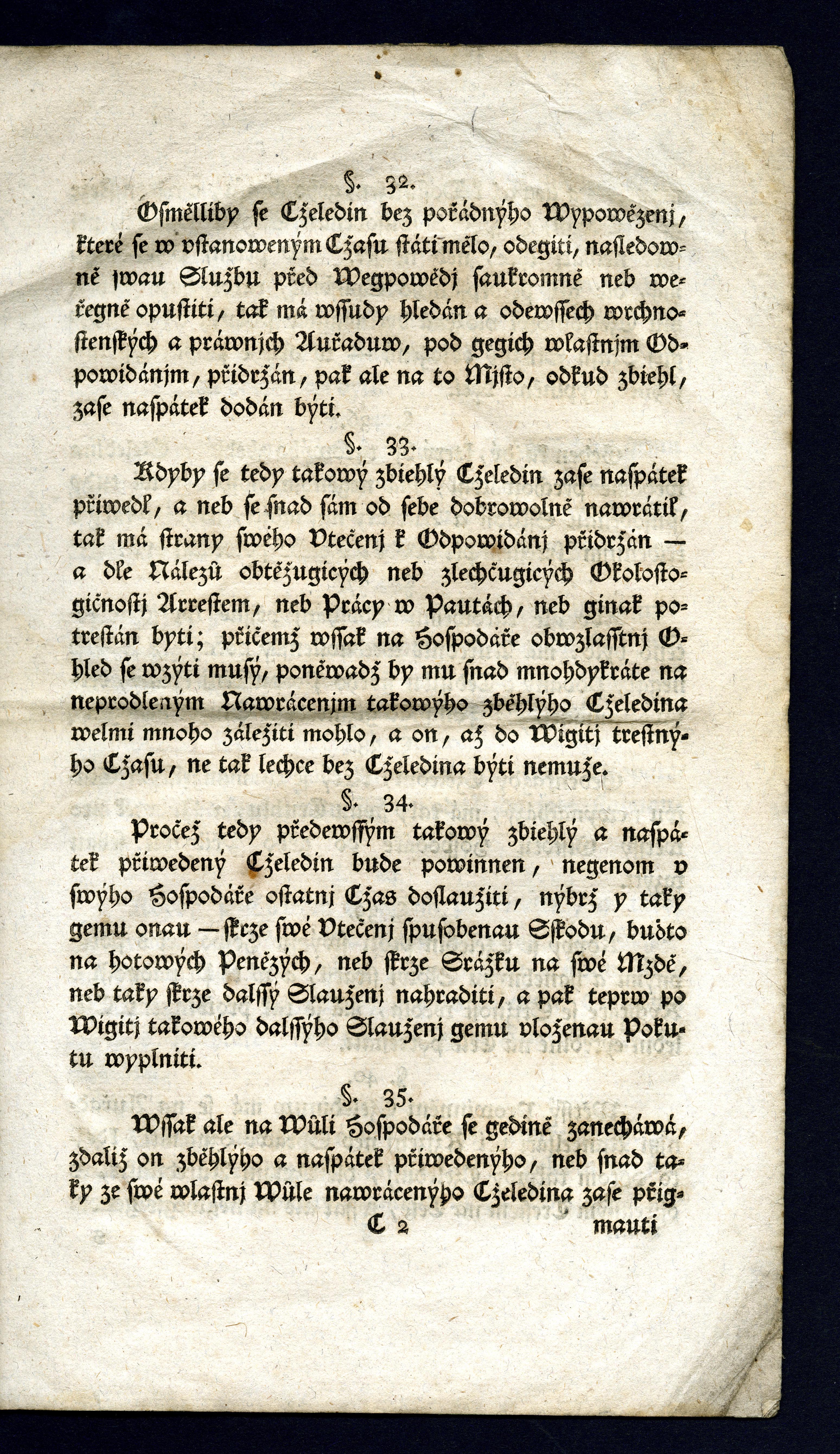 Náhledový obrázek Ržjzenj pro Zemskau Cželádku w Cžechách, Morawě, a Slesku; od 30ho Dne Měsýce Zářj, Roku 1782. - 22