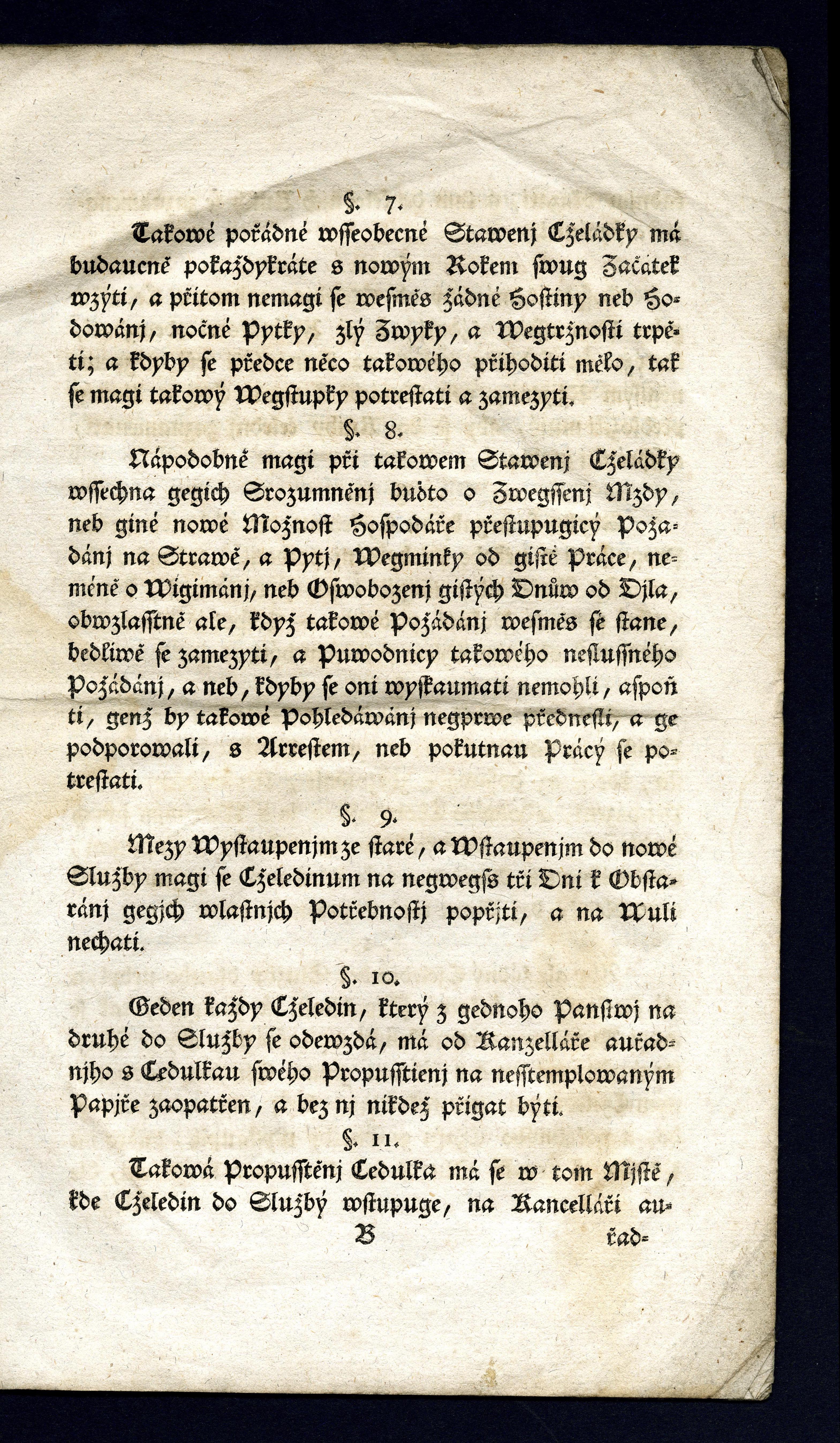 Náhledový obrázek Ržjzenj pro Zemskau Cželádku w Cžechách, Morawě, a Slesku; od 30ho Dne Měsýce Zářj, Roku 1782. - 5