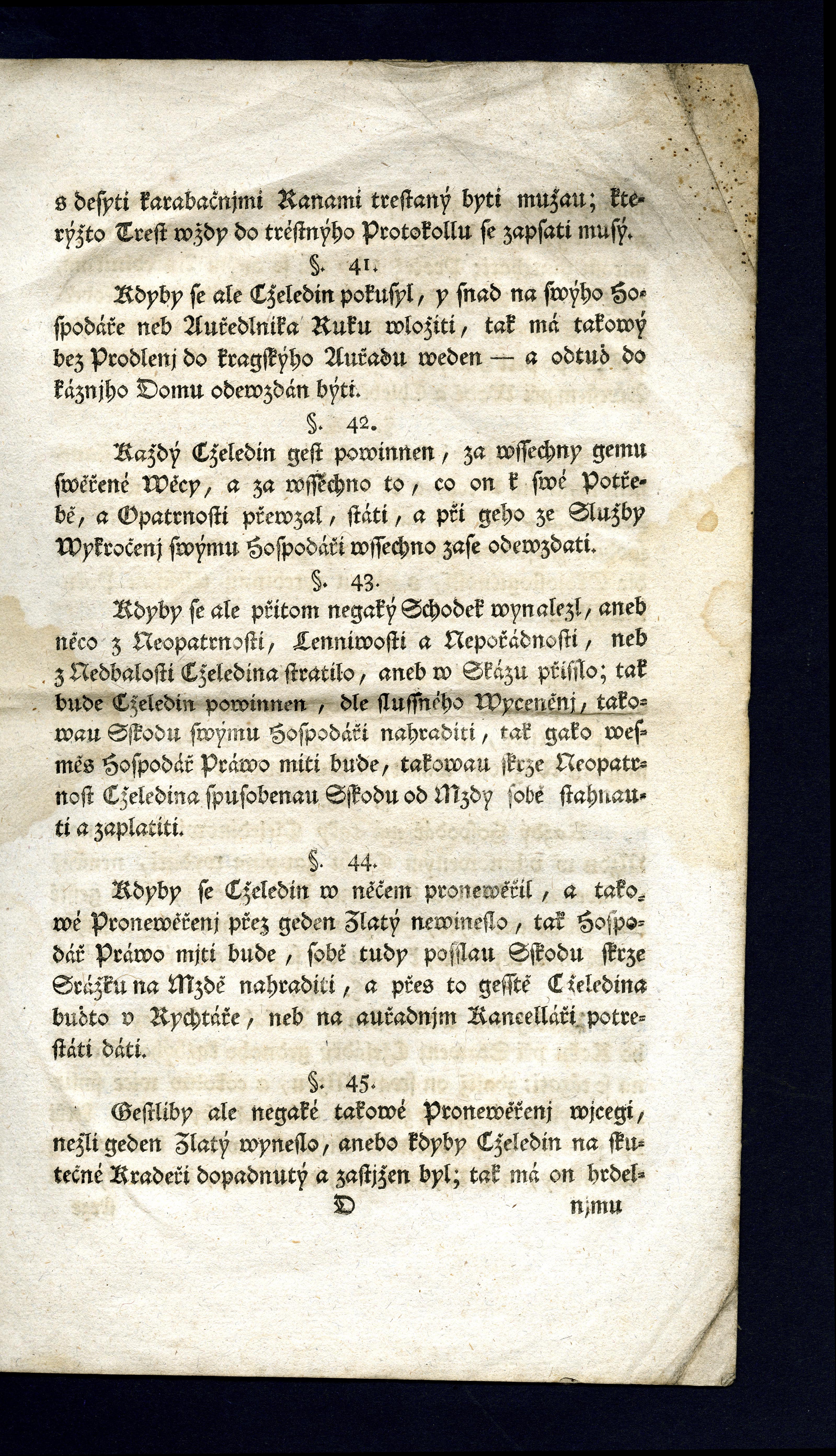 Náhledový obrázek Ržjzenj pro Zemskau Cželádku w Cžechách, Morawě, a Slesku; od 30ho Dne Měsýce Zářj, Roku 1782. - 12