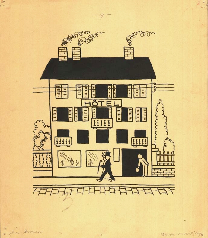 Náhledový obrázek Ilustrace - Henry pozoruje lidi - 1