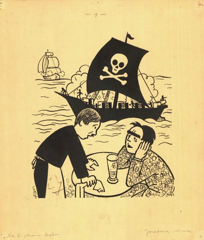 Náhledový obrázek Ilustrace - Henry pozoruje lidi - 1