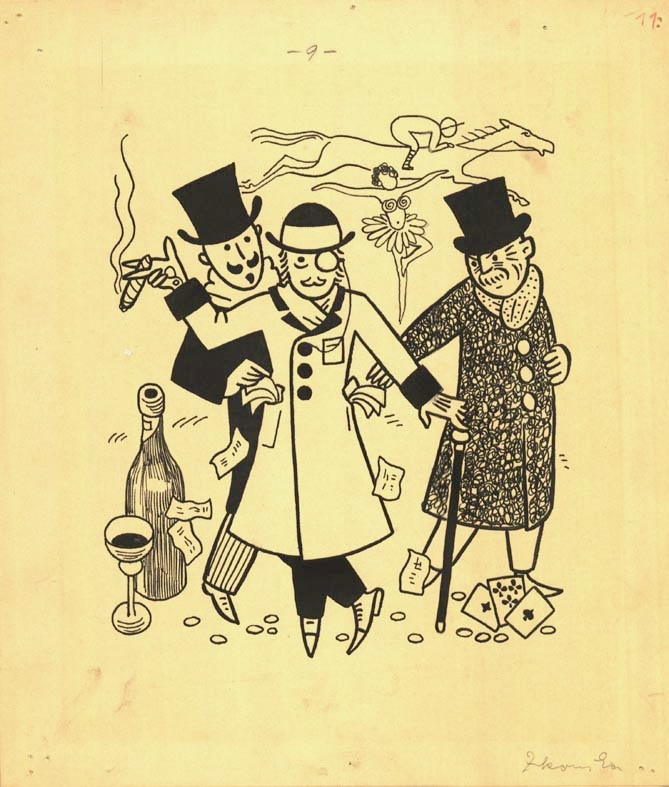 Náhledový obrázek Ilustrace - Henry pozoruje lidi - 1