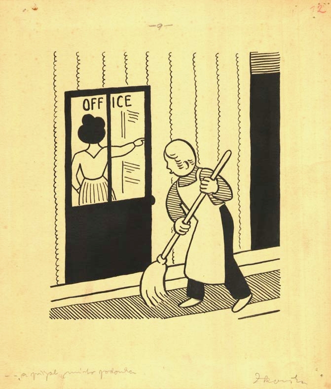 Náhledový obrázek Ilustrace - Henry pozoruje lidi - 1