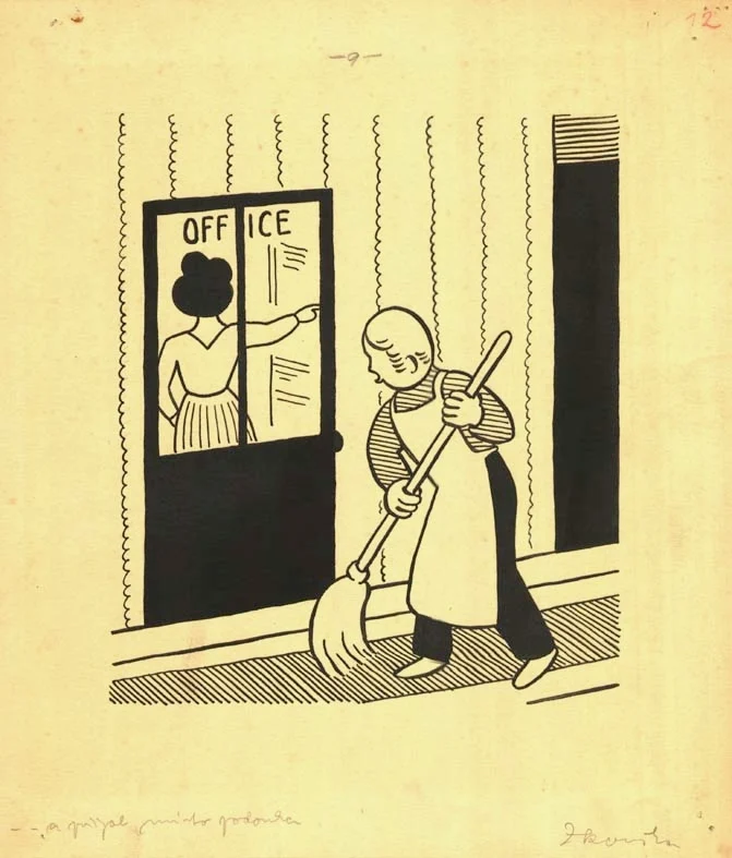 Náhledový obrázek předmětu Ilustrace - Henry pozoruje lidi