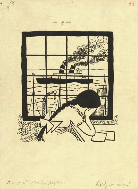 Náhledový obrázek Ilustrace - Henry pozoruje lidi - 1
