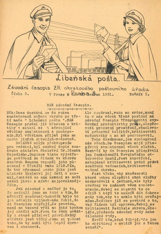 Náhledový obrázek předmětu Libeňská pošta, rok 1951, číslo 3