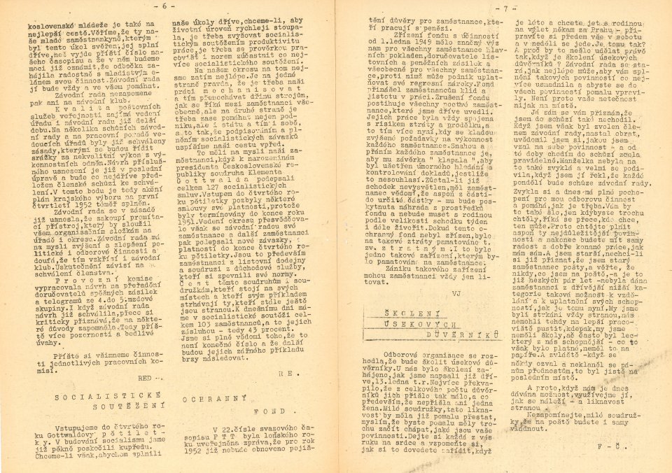 Náhledový obrázek Libeňská pošta, rok 1952, číslo 1 - 4
