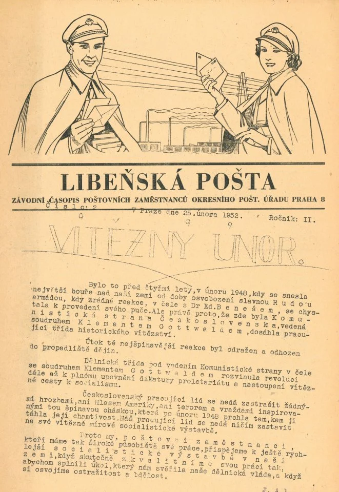 Náhledový obrázek předmětu Libeňská pošta, rok 1952, číslo 2