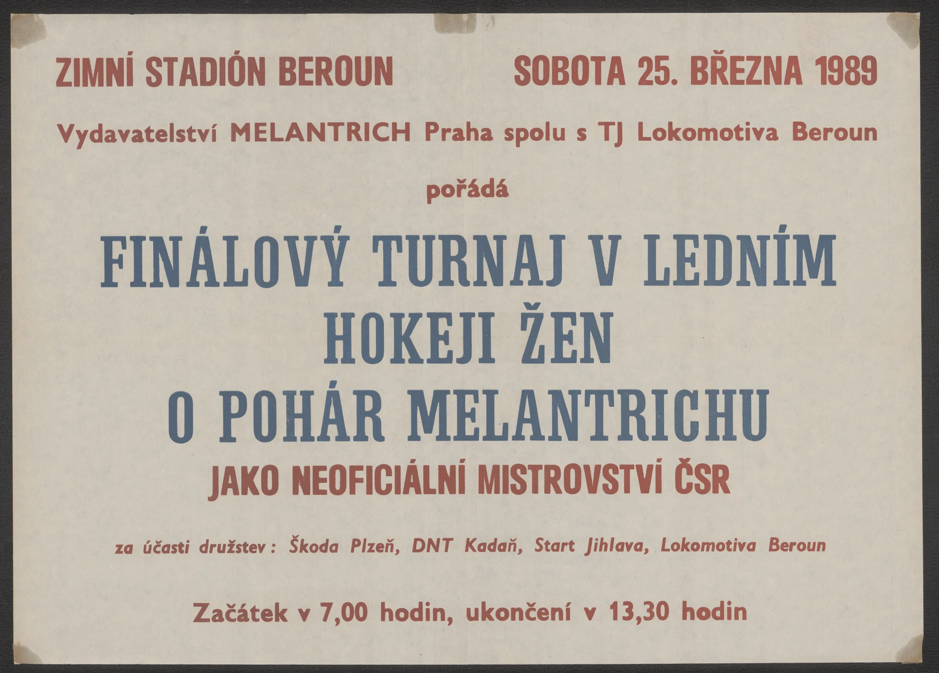 Náhledový obrázek předmětu Hokejový turnaj v ledním hokeji žen o pohár Melantrichu