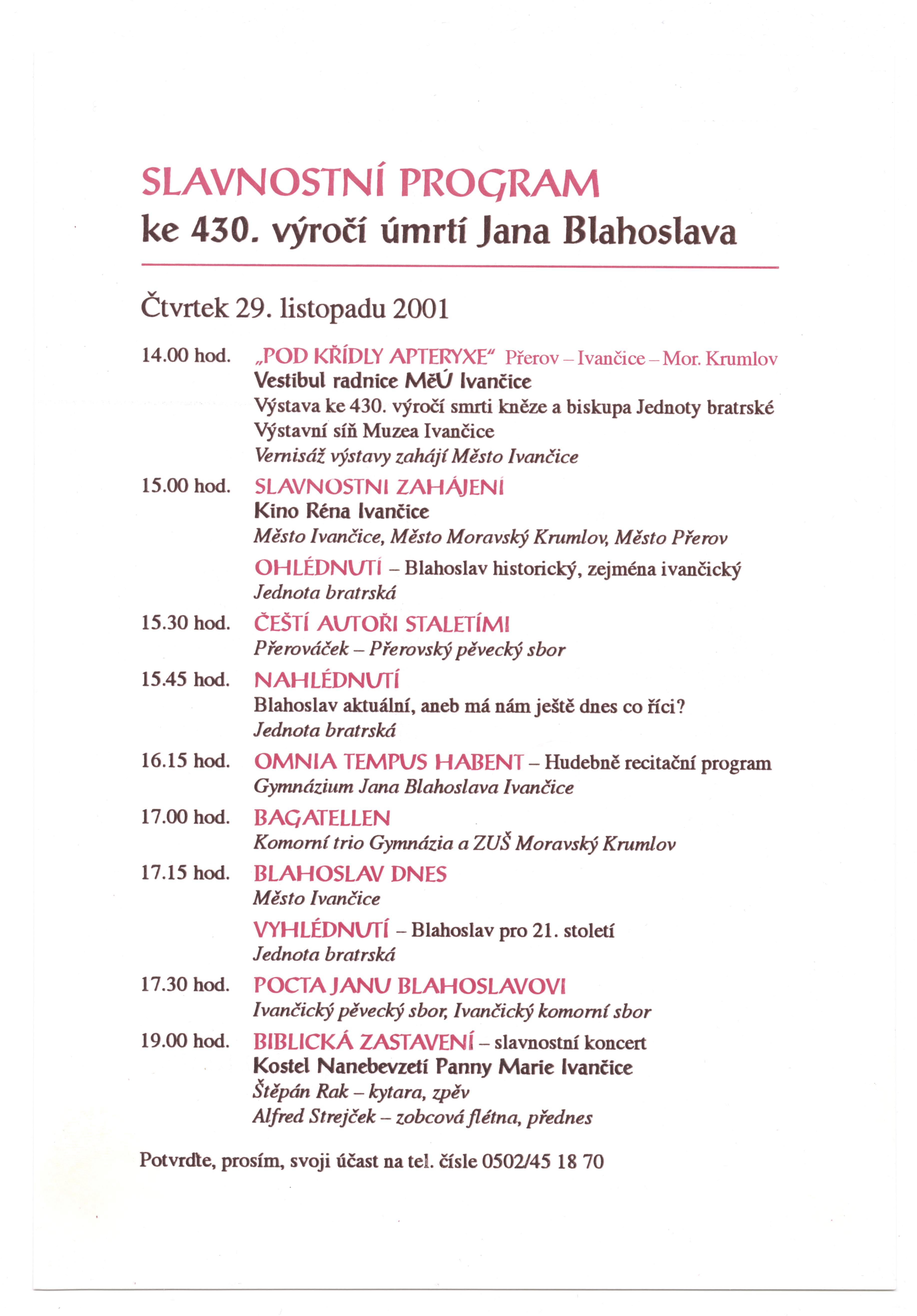 Náhledový obrázek Pozvánka a program oslav - 4