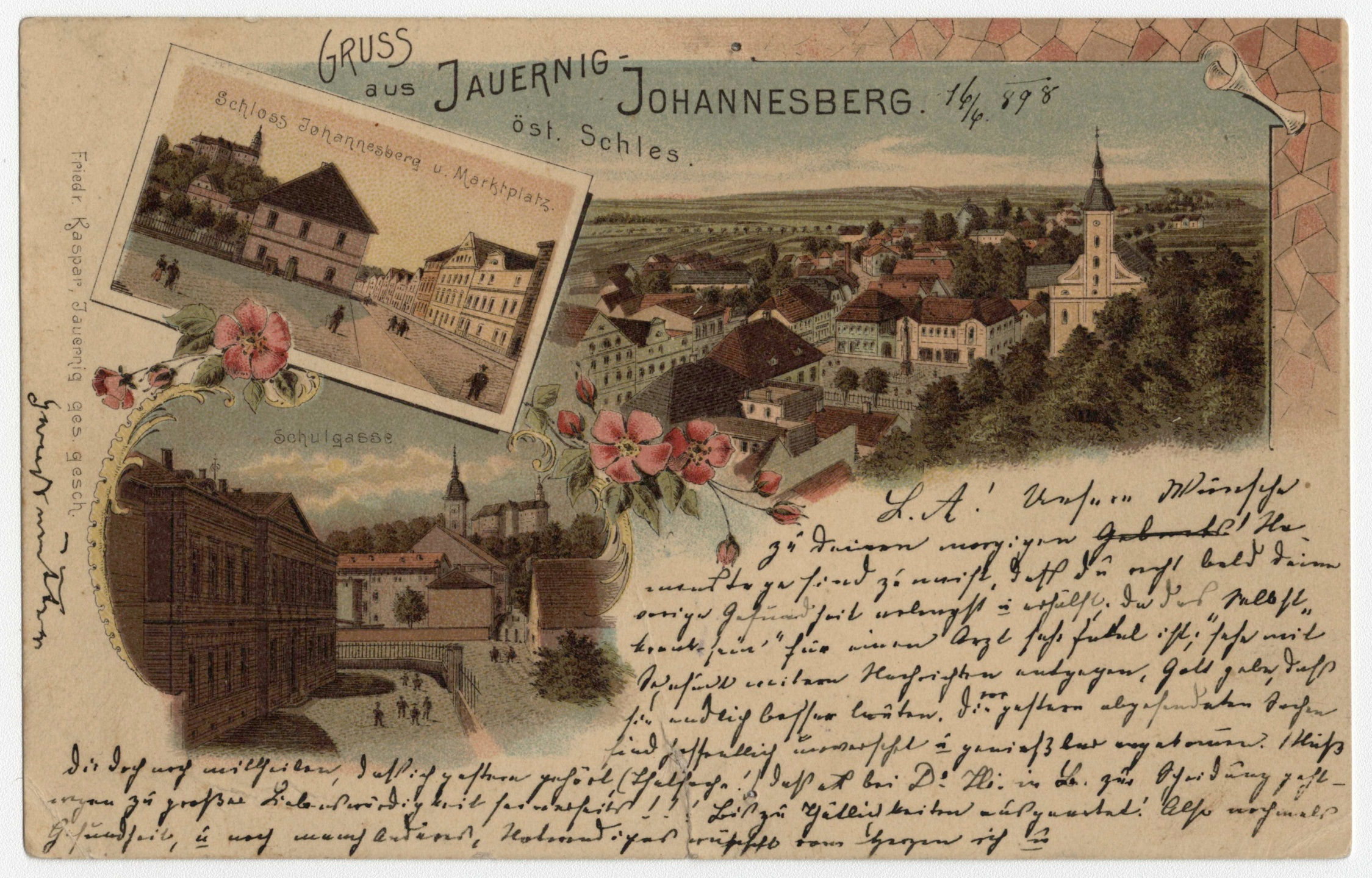 Náhledový obrázek Javorník (litografická kolorovaná pohlednice) - 1