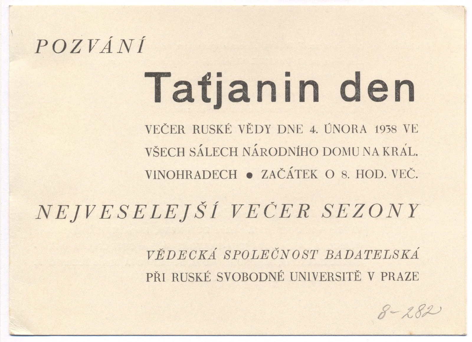 Náhledový obrázek Taťjanin den. Večer ruské vědy  - 1