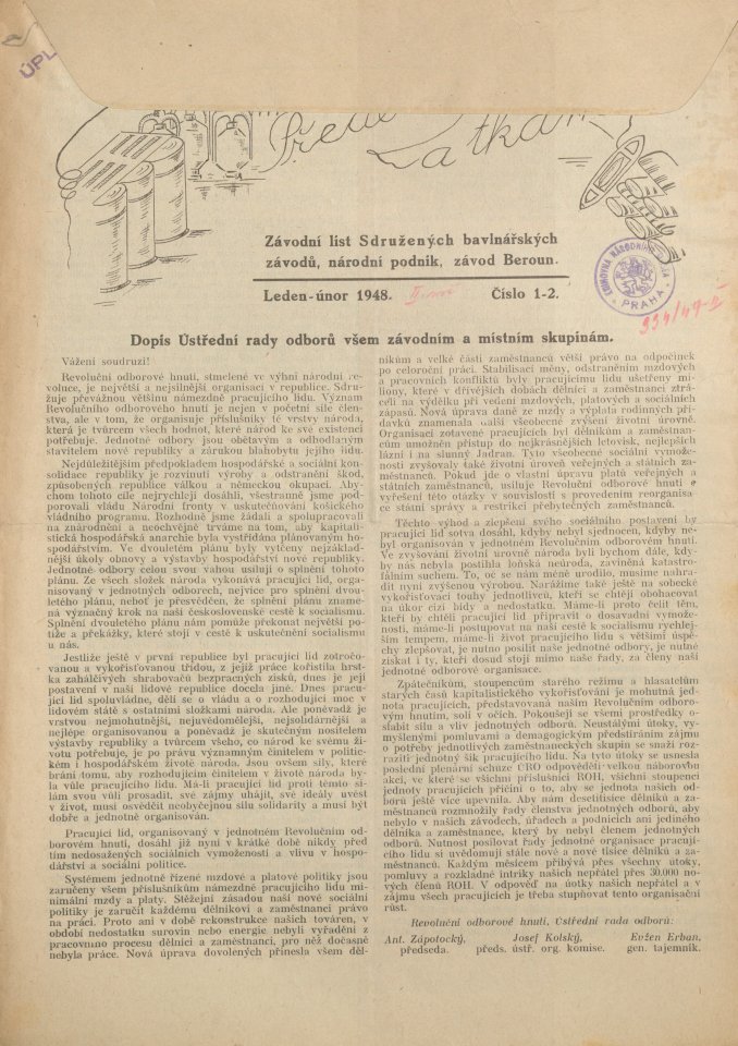 Náhledový obrázek Předeme a tkáme, rok 1948, číslo 1-2 - 1