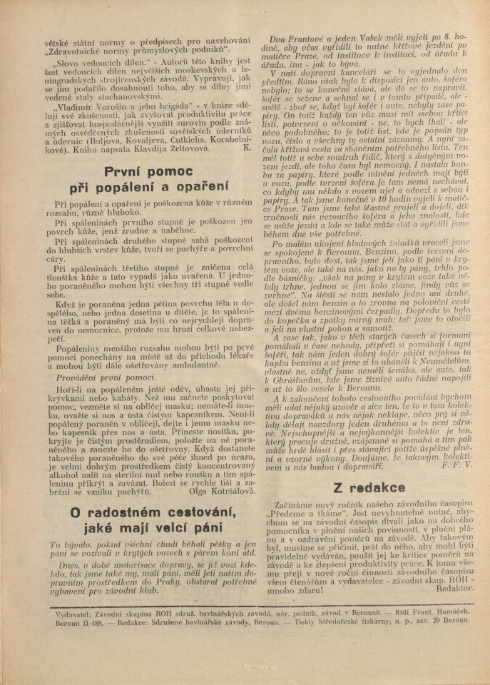 Náhledový obrázek Předeme a tkáme, rok 1952, číslo 1 - 8