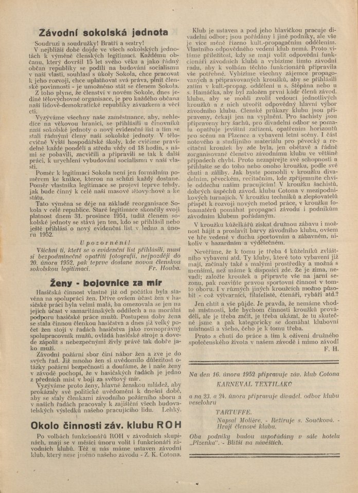 Náhledový obrázek Předeme a tkáme, rok 1952, číslo 1 - 6