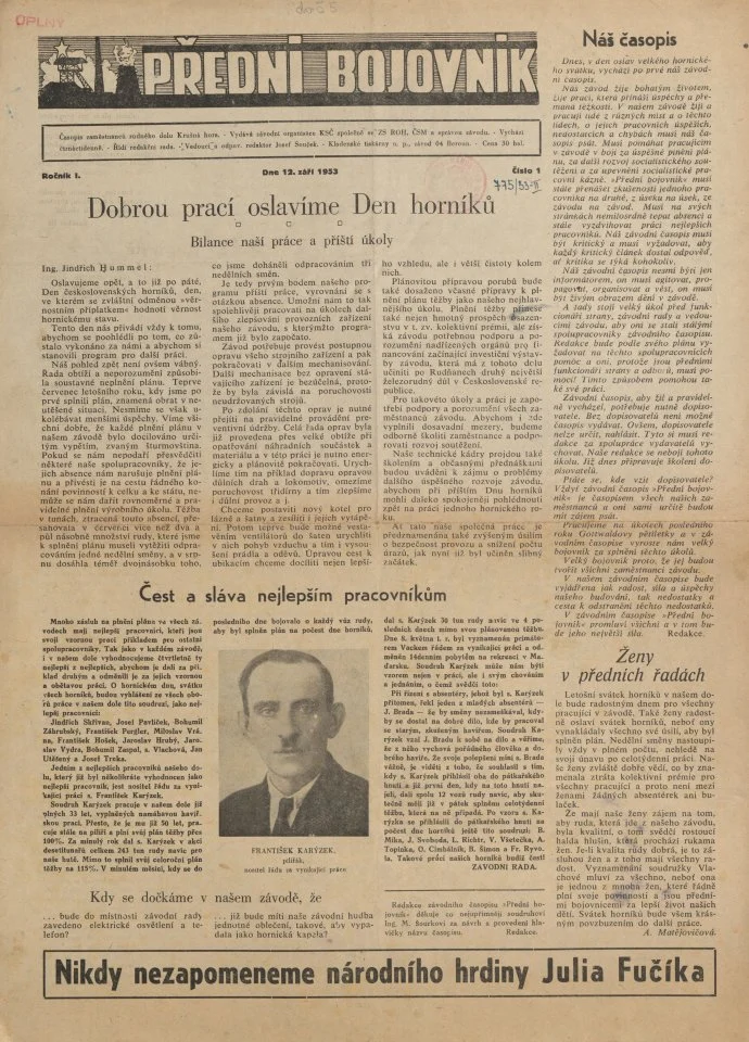 Náhledový obrázek předmětu Přední bojovník, rok 1953, číslo 1