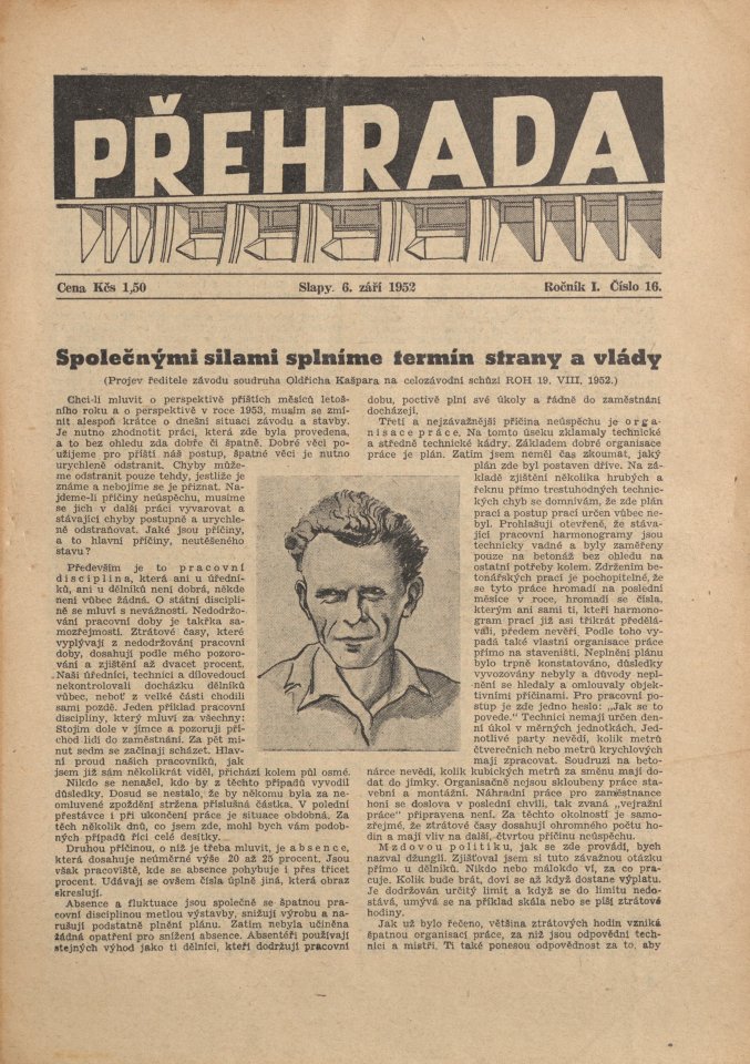 Náhledový obrázek Přehrada, rok 1952, číslo 16 - 1
