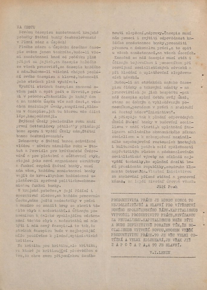 Náhledový obrázek Iniciativa, rok 1953, číslo 1 - 1