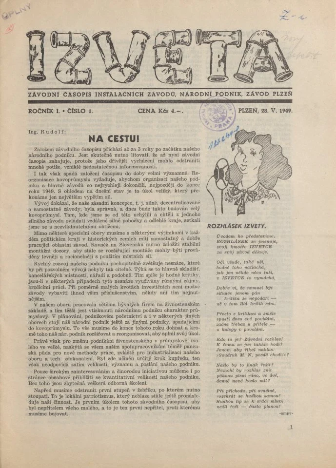 Náhledový obrázek předmětu Izveta, rok 1949, číslo 1