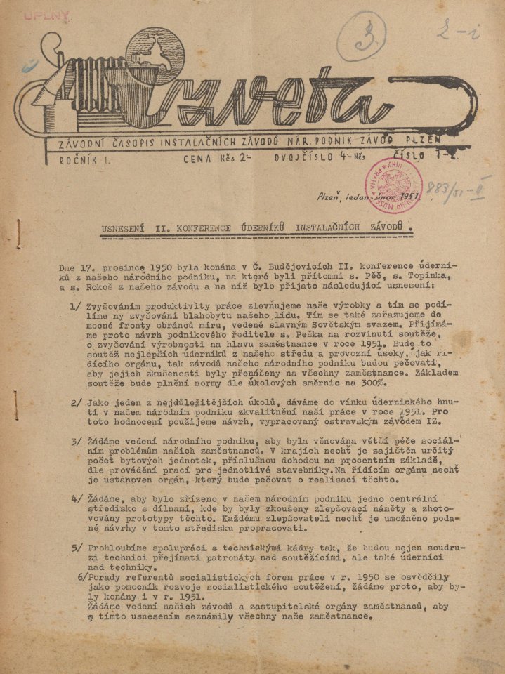 Náhledový obrázek Izveta, rok 1951, číslo 1-2 - 1