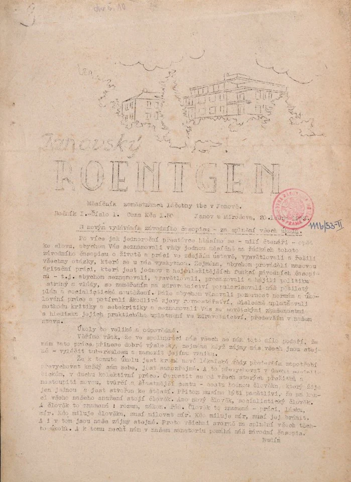 Náhledový obrázek předmětu Janovský Roentgen, rok 1953, číslo 1