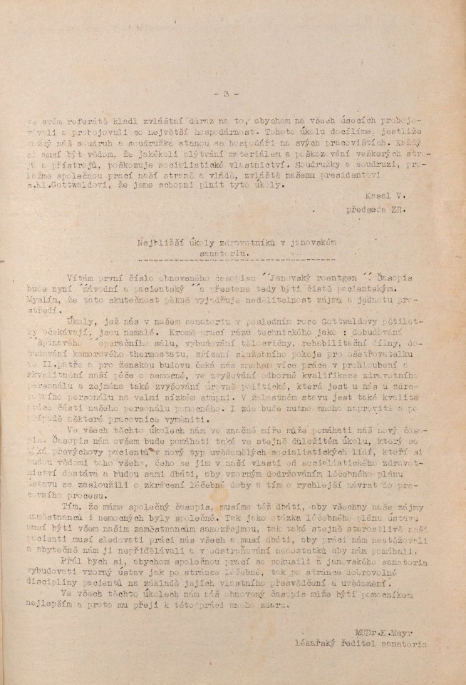 Náhledový obrázek Janovský Roentgen, rok 1953, číslo 1 - 3