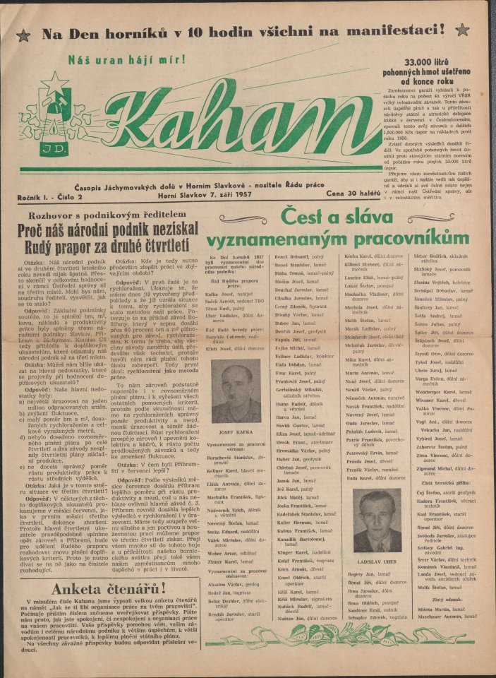 Náhledový obrázek Kahan, rok 1957, číslo 2 - 1