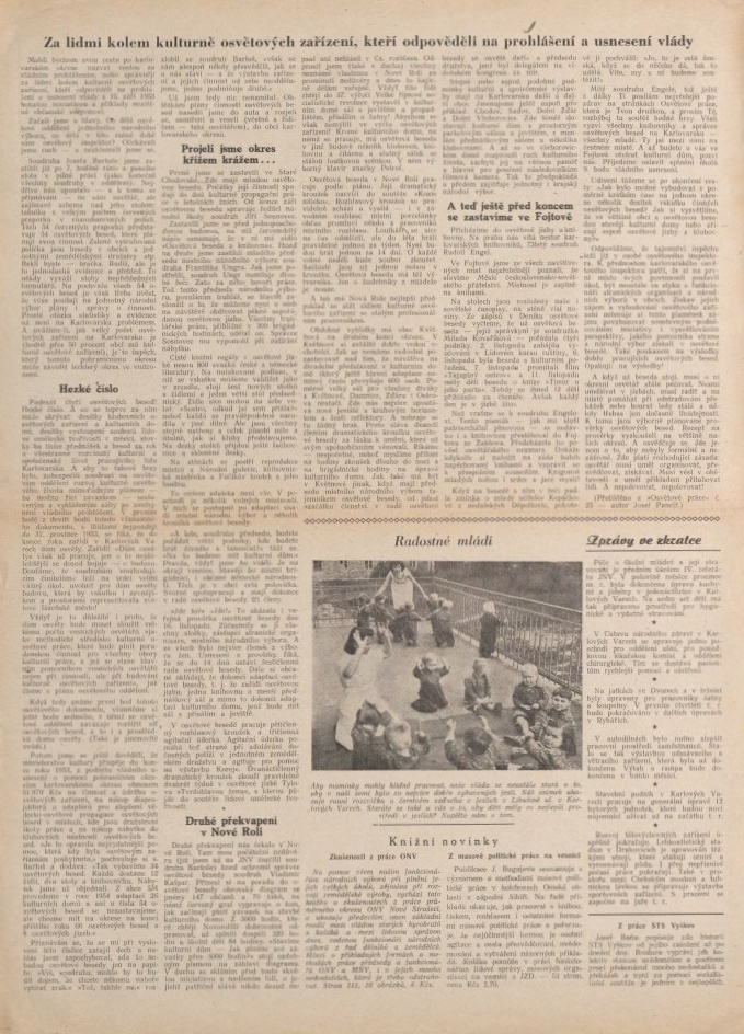 Náhledový obrázek Karlovarské noviny, rok 1954, číslo 1 - 2