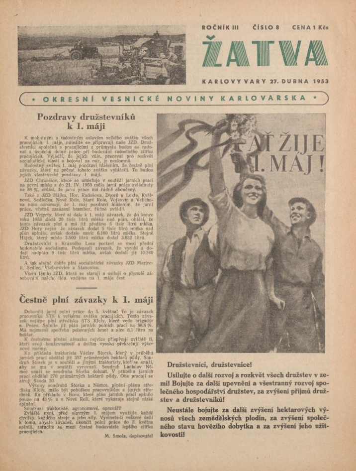 Náhledový obrázek Žatva, rok 1953, číslo 5 - 1