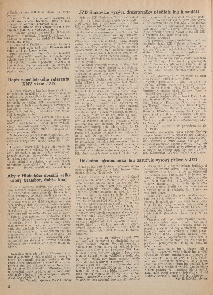 Náhledový obrázek Žatva, rok 1953, číslo 8 - 2