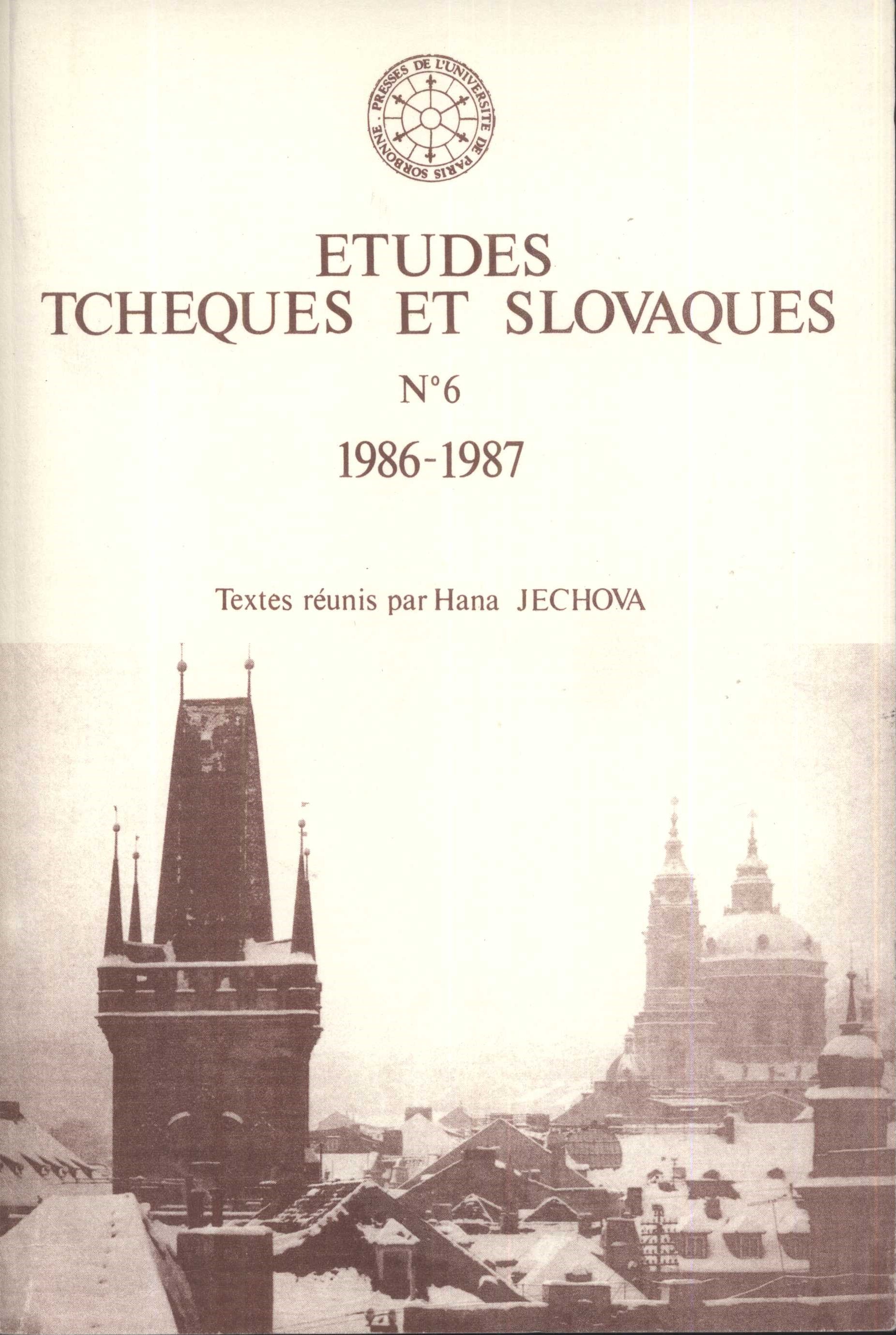 Náhledový obrázek Etudes tcheques et slovaques: No. 6 (1986-1987) - 1