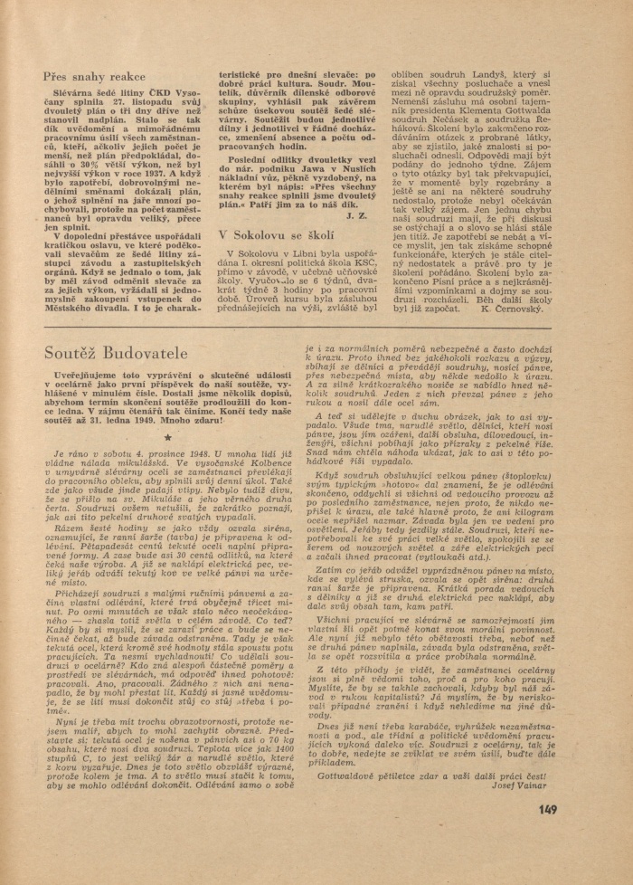 Náhledový obrázek Budovatel ČKD, rok 1948, číslo 12 - 13
