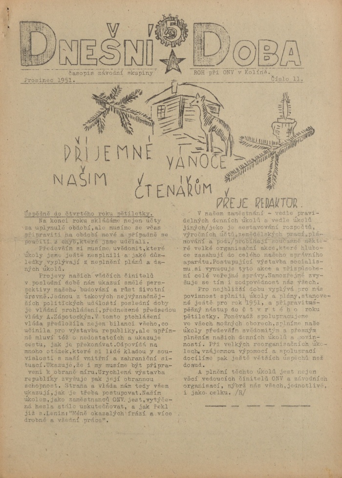 Náhledový obrázek Dnešní doba, rok 1951, číslo 11 - 1