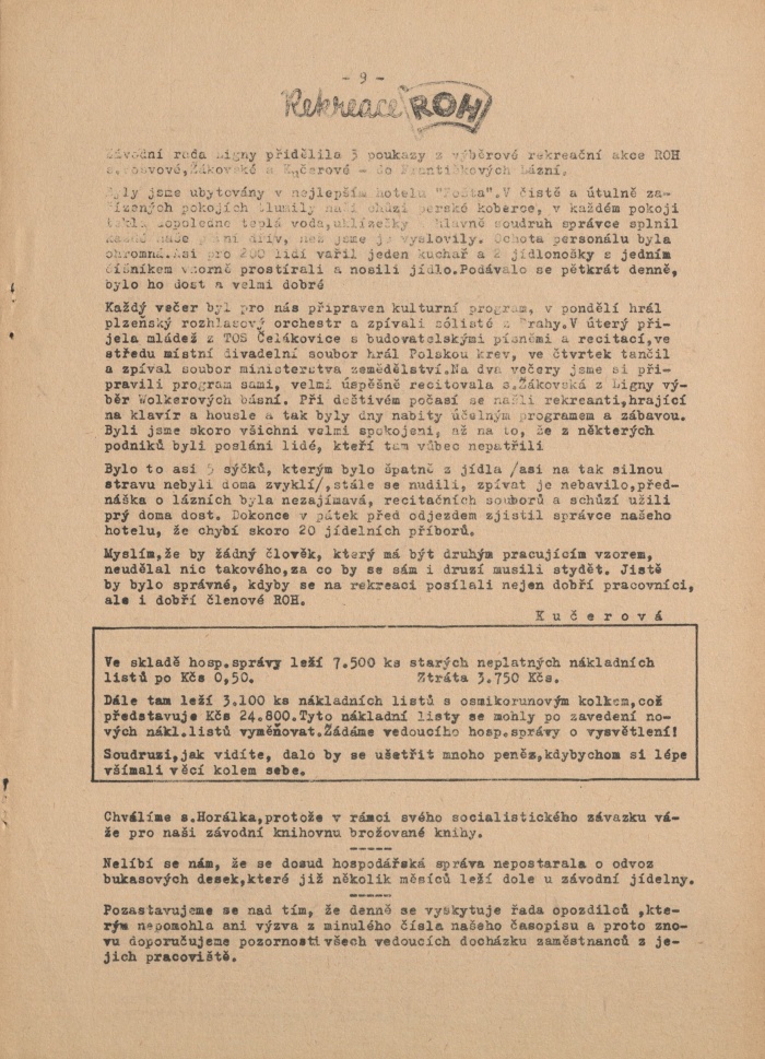 Náhledový obrázek Ligna, rok 1952, číslo 6 - 9