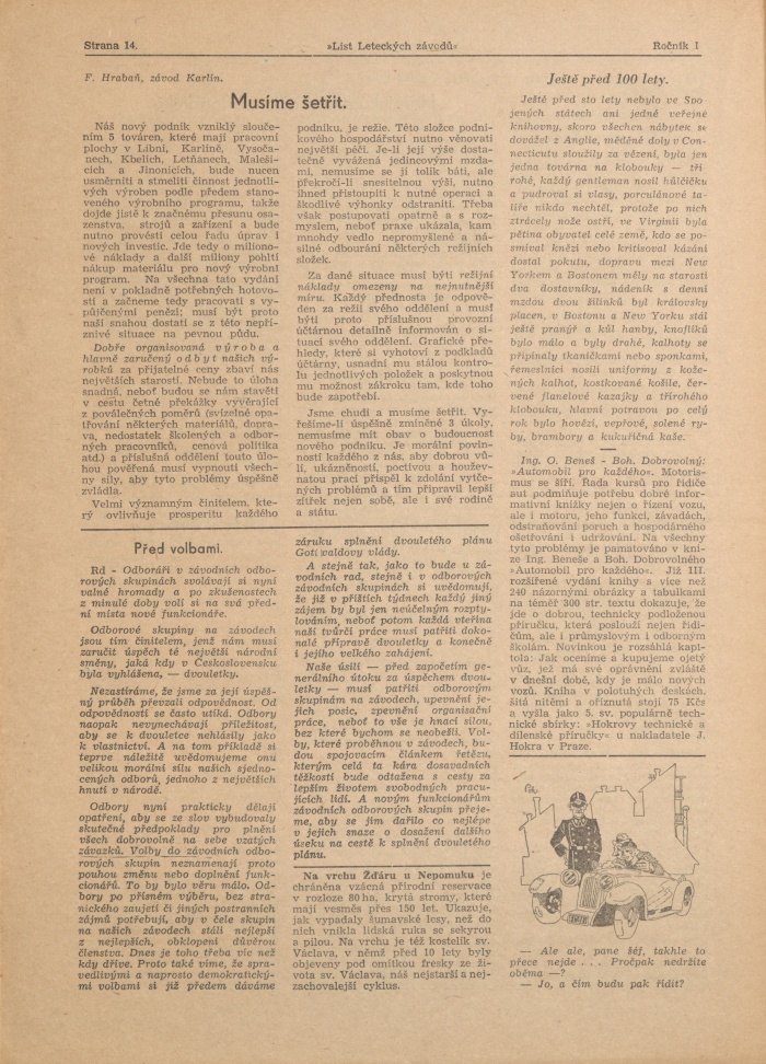 Náhledový obrázek List leteckých závodů, rok 1946, číslo 1-2 - 14