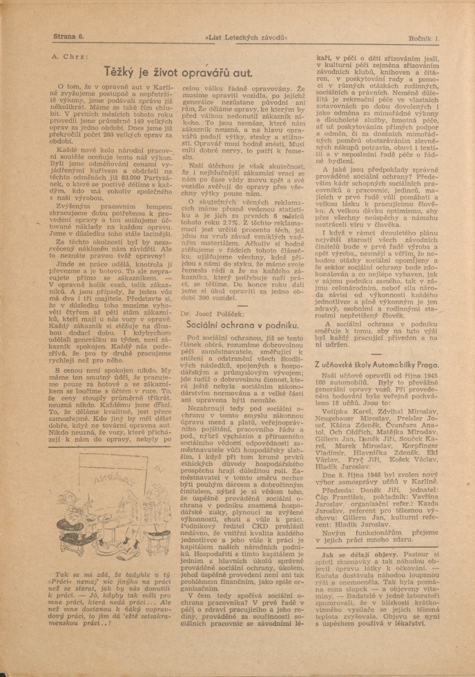 Náhledový obrázek List leteckých závodů, rok 1946, číslo 1-2 - 6
