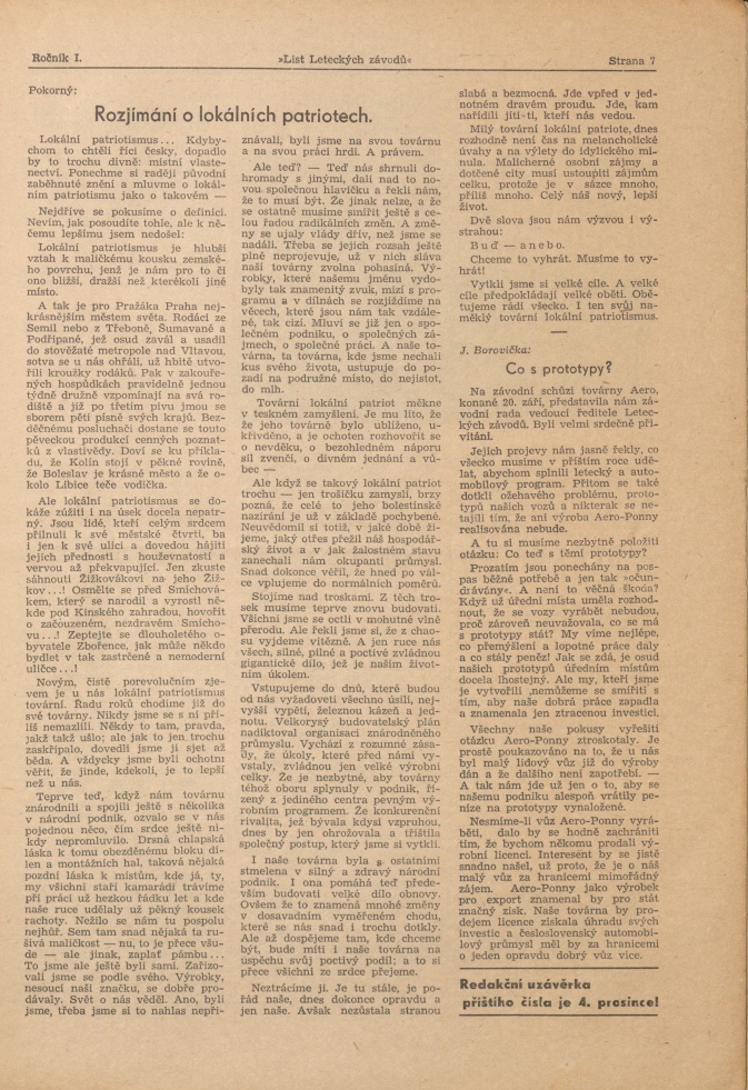 Náhledový obrázek List leteckých závodů, rok 1946, číslo 1-2 - 7