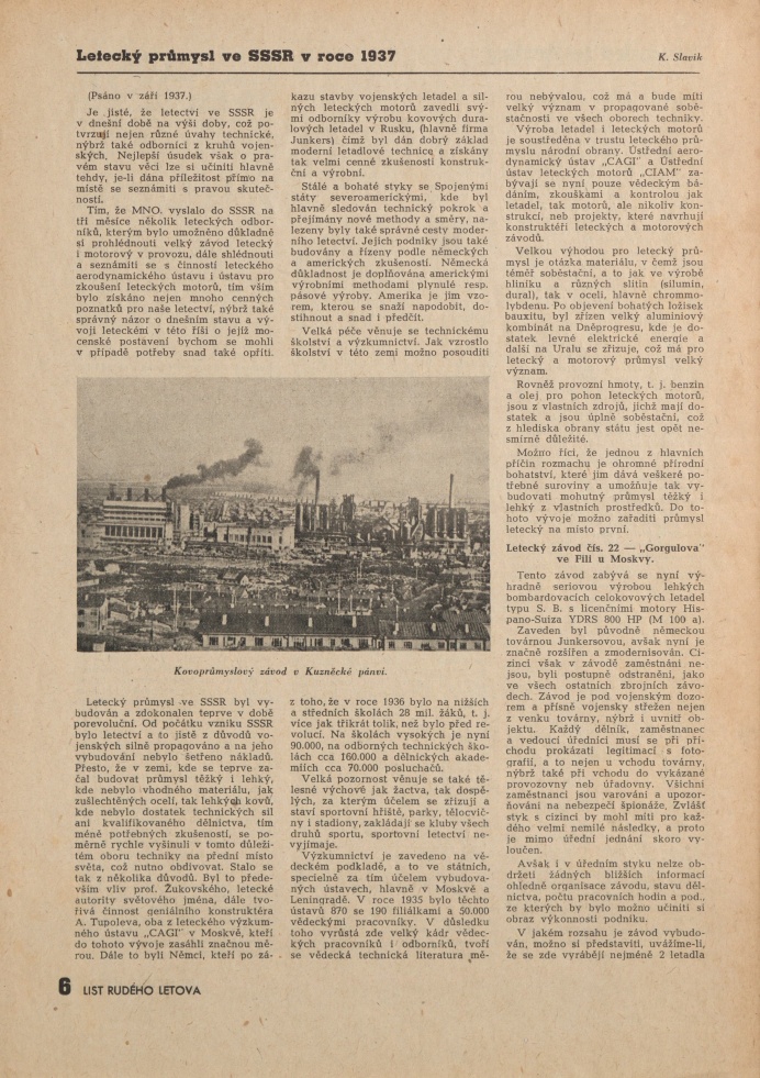Náhledový obrázek List rudého Letova (1945-1946), rok 1946, číslo 6 - 6