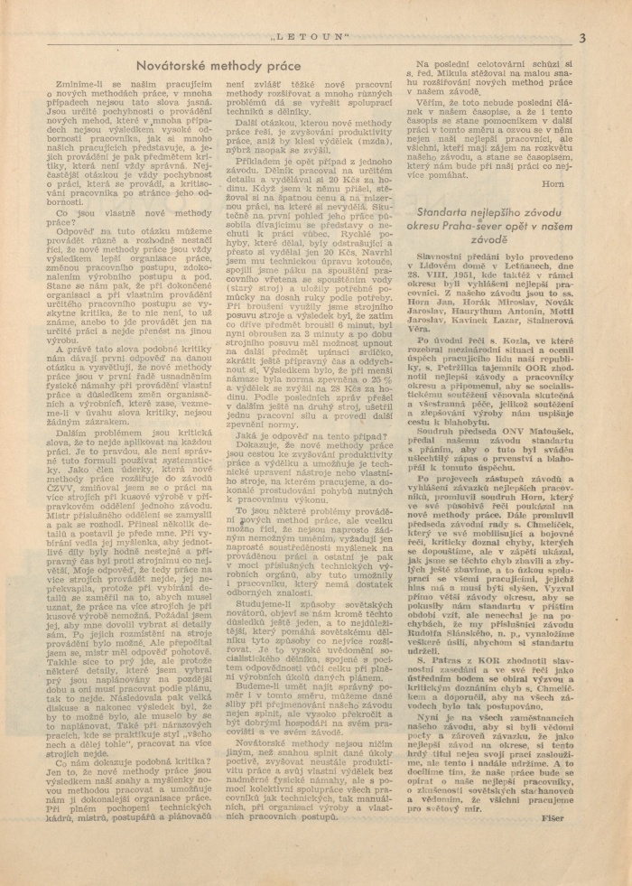 Náhledový obrázek Letoun, rok 1951, číslo 9 - 3