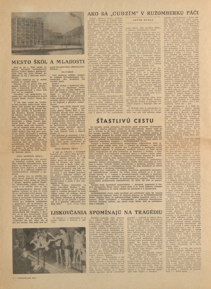 Náhledový obrázek Ružomberský hlas, rok 1968, číslo 1 - 2