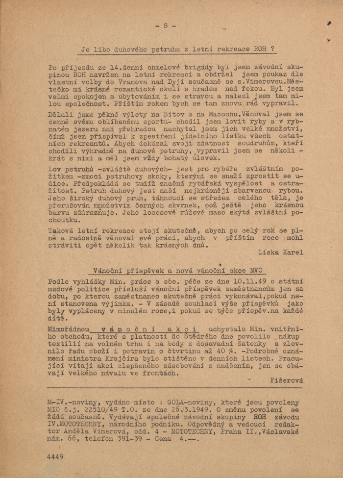 Náhledový obrázek M-IV-noviny, rok 1949, číslo 10-11 - 7