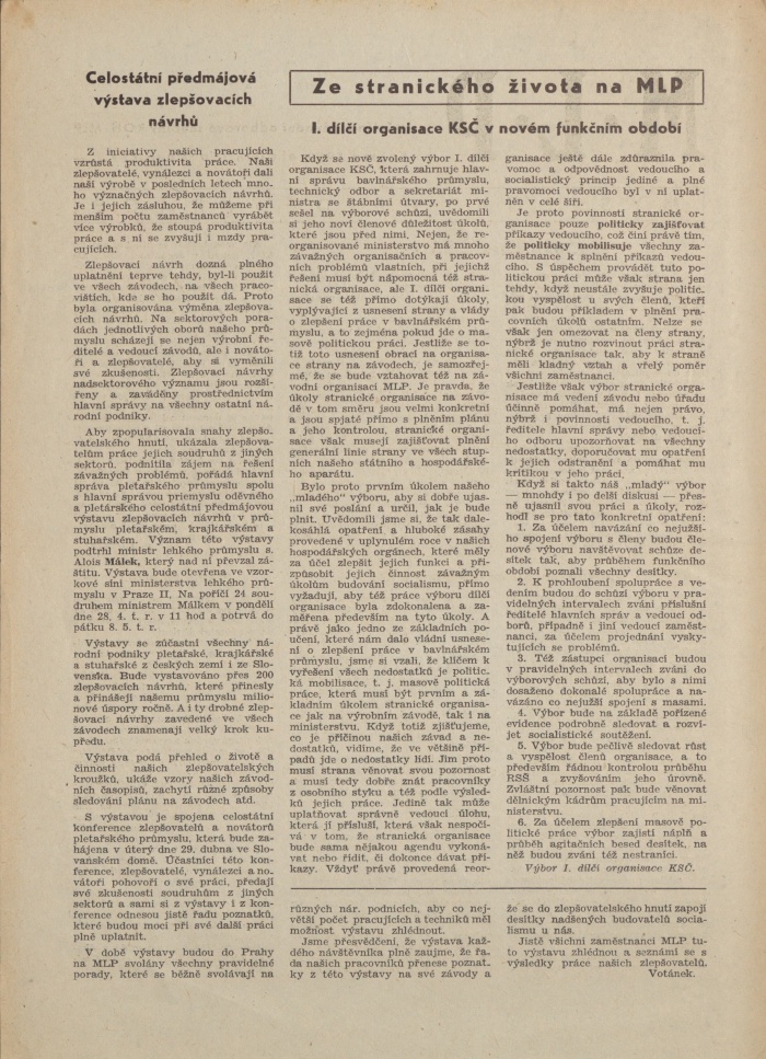 Náhledový obrázek Myšlenky - lidé - práce, rok 1952, číslo 1 - 2