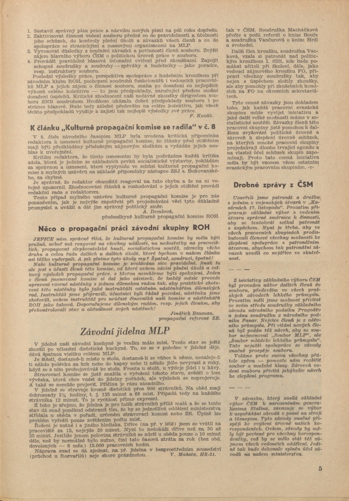 Náhledový obrázek Myšlenky - lidé - práce, rok 1952, číslo 9 - 5