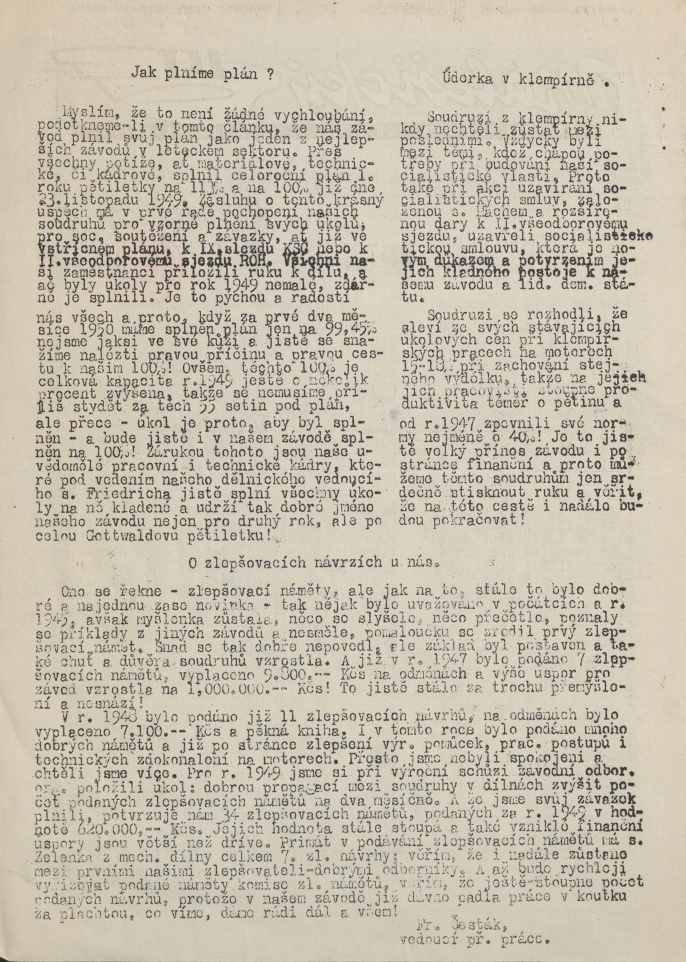 Náhledový obrázek Malešický LET, rok 1950, číslo 1 - 2