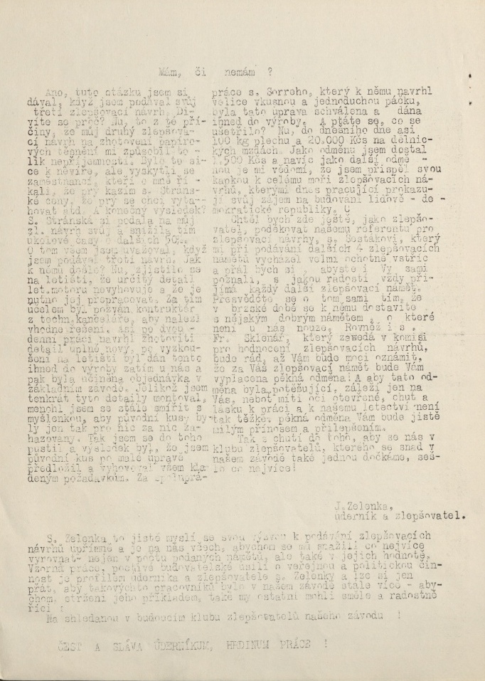Náhledový obrázek Malešický LET, rok 1950, číslo 1 - 4